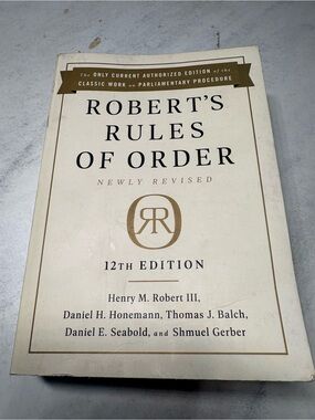 Robert's Rules of Order 12th Edition - Cream and Gold Cover